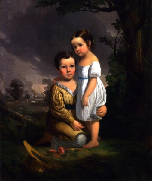 Portrait Of Two Children by James Henry Beard
