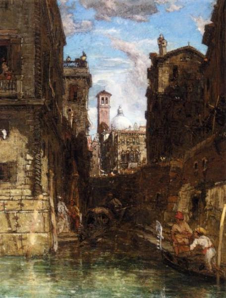 A Side Canal In Cannaregio, Looking Towards The Church Of San Geremia by James Holland