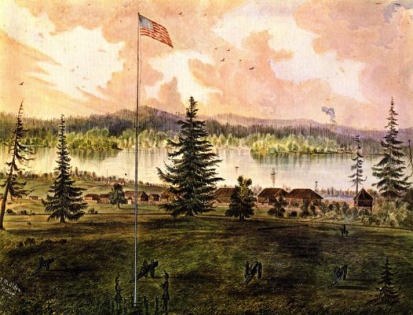 Fort Vancouver, Oregon by James Madison Alden Oil Painting Reproductions