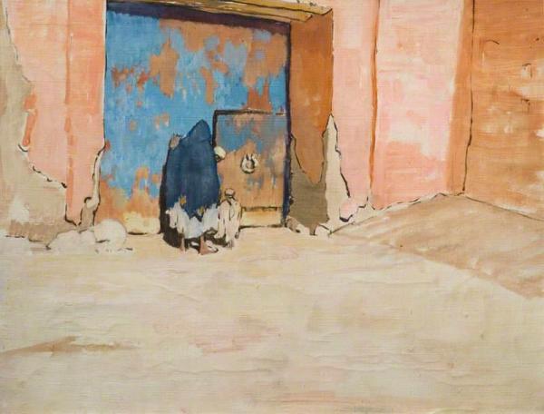 Figures At A Doorway, Morocco by James Mcbey