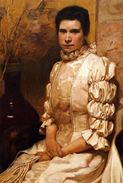 The Artist's Wife, Eliza Ferguson, In Her Wedding Dress by James Paterson Oil Painting Reproductions