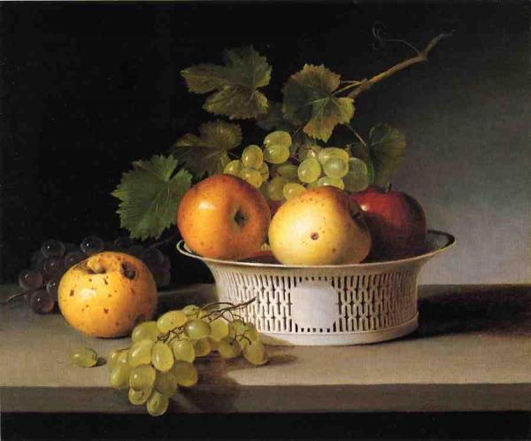 Fruit Still Life With Chinese Export Basket by James Peale