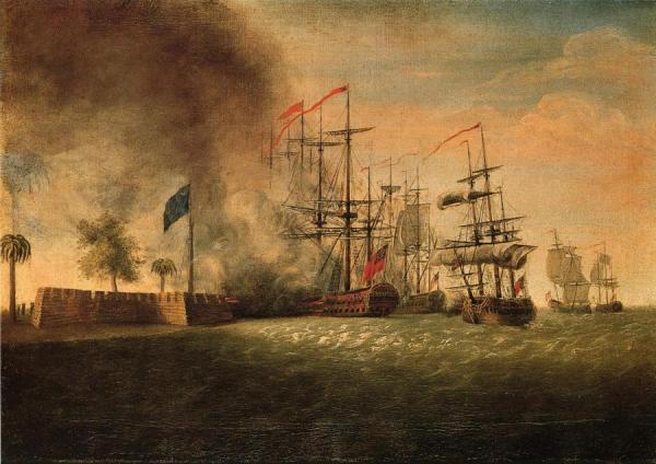Sir Peter Parker's Attack Against Fort Moultrie by James Peale