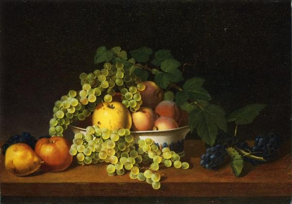 Still Life Of Fruit With A Porcelain Bowl by James Peale