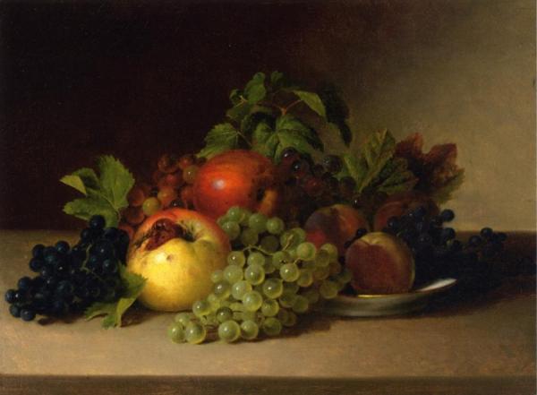 James Peale Still Life With Apples And Grapes