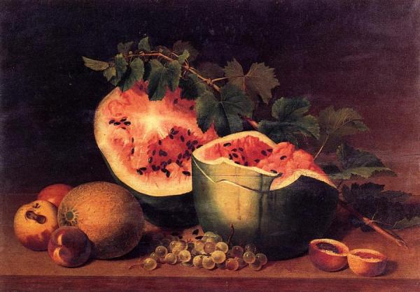 James Peale Still Life With Broken Watermelon