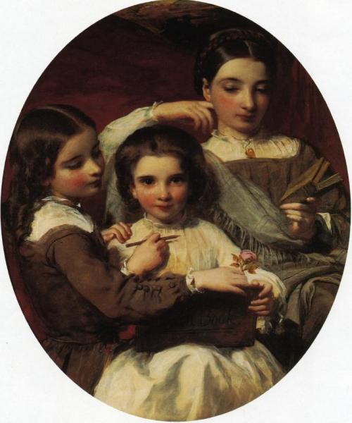 Portrait Of The Russell Sisters by James Sant
