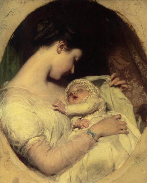 The Artist's Wife Elizabeth With Their Daughter Mary Edith by James Sant Oil Painting Reproductions