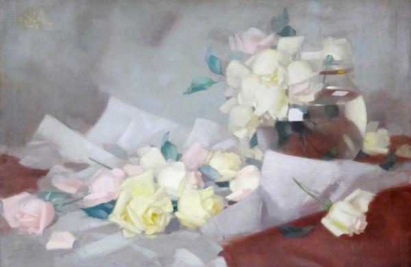 Pink And Yellow Roses by James Stuart Park