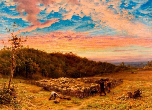 James Thomas Linnell The Sheepfold, Morning In Autumn