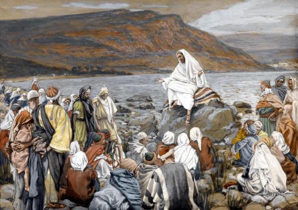Jesus Teaches The People By The Sea by James Tissot