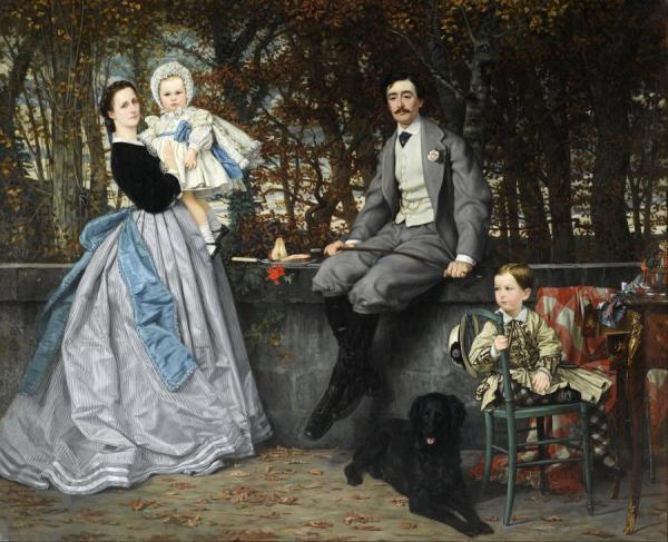 Portrait Of The Marquis And Marchioness Of Miramon And Their Children by James Tissot