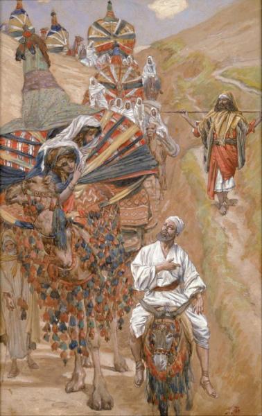 Rebecca Meets Isaac By The Way by James Tissot