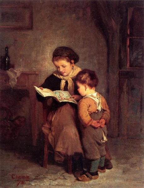 Puss-in-boots by James Wells Champney Oil Painting Reproductions