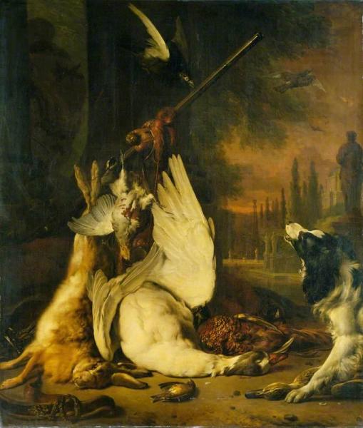 Dead Game And A Springer Spaniel by Jan Baptist Weenix