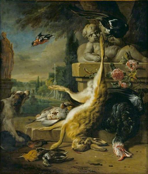 Dead Hare And Dog by Jan Baptist Weenix Oil Painting Reproductions