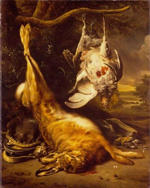 Dead Hare And Partridges by Jan Baptist Weenix