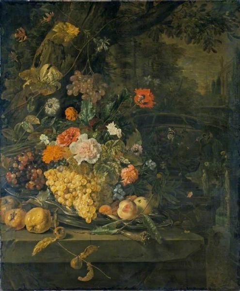 Flowers And Fruit by Jan Baptist Weenix