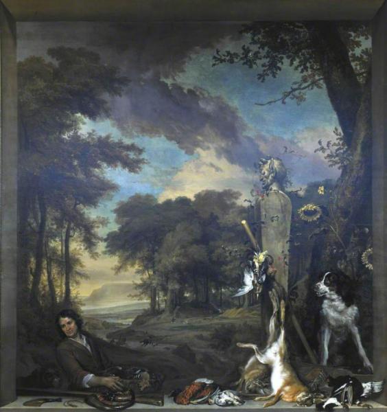 Landscape With A Huntsman And Dead Game by Jan Baptist Weenix