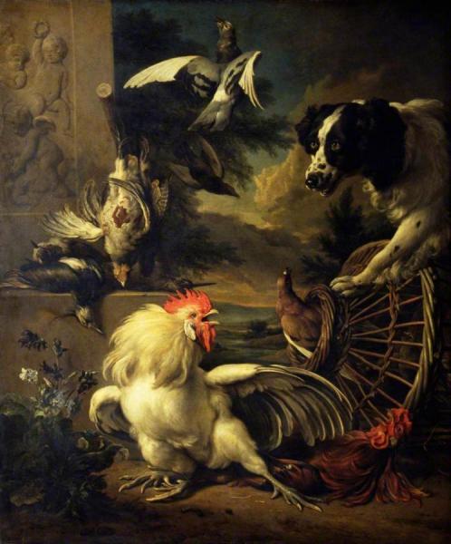 Jan Baptist Weenix The Intruder: Dead Game, Live Poultry And A Dog