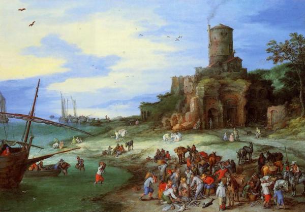 Coastal Landscape With The Tomb Of Scipion by Jan Bruegel The Elder
