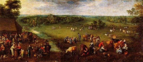 Flemish Dairy Farm by Jan Bruegel The Elder