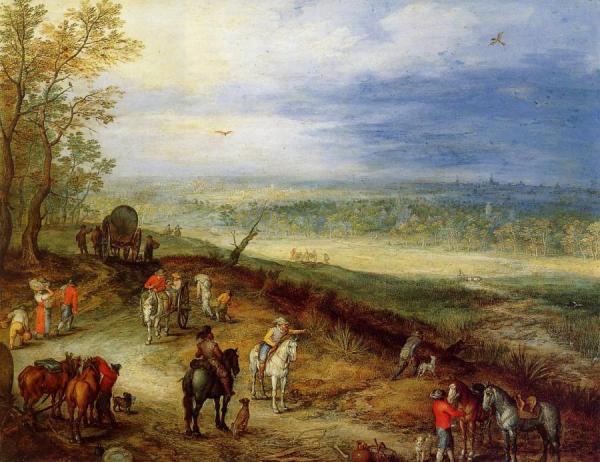 Immense Landscape With Travellers by Jan Bruegel The Elder Oil Painting Reproductions