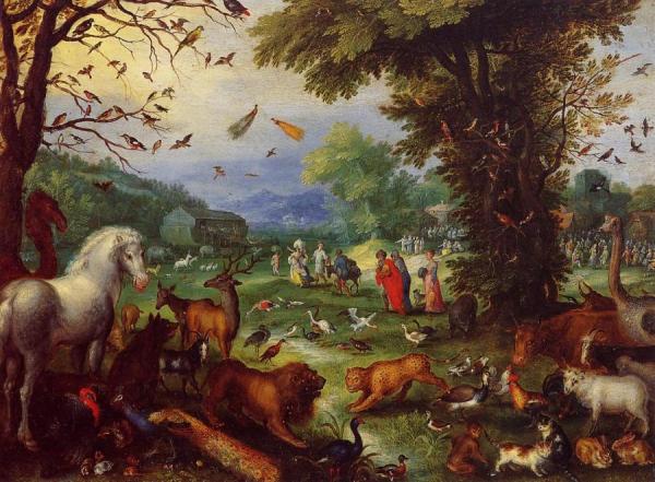 Jan Bruegel The Elder Landscape Of Paradise And The Loading Of The Animals In Noah's Ark