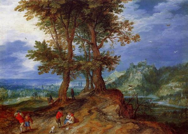 On The Road To Market by Jan Bruegel The Elder