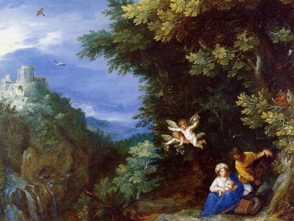 The Rest On The Flight To Egypt by Jan Bruegel The Elder
