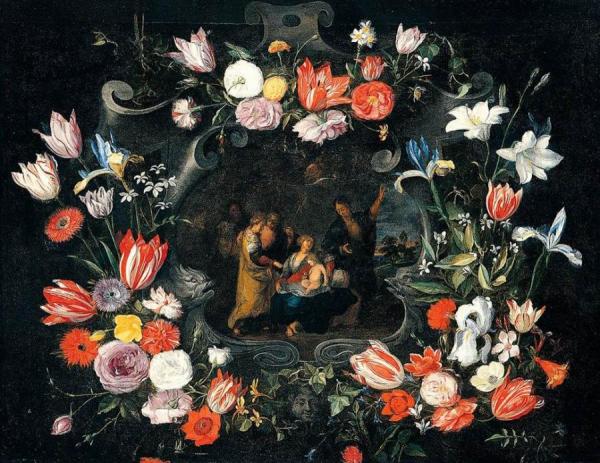 Still-life Of The Holy Kinship by Jan Brueghel The Younger