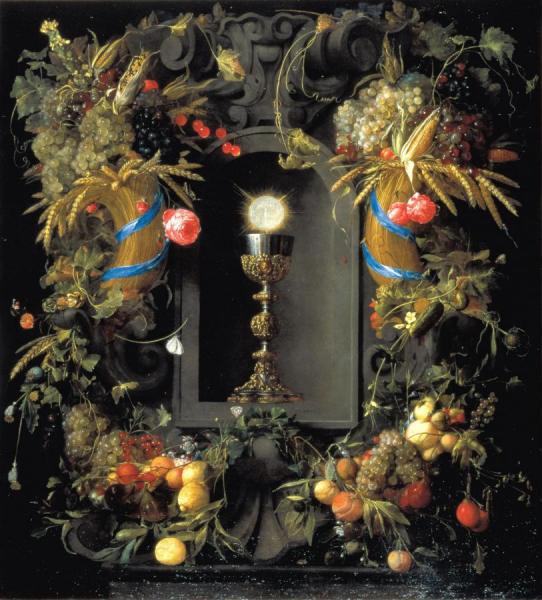 Communion Cup Encircled With A Garland Of Fruit by Jan Davidsz De Heem