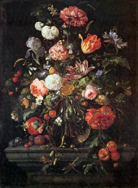 Jan Davidsz De Heem Flowers In Glass And Fruits