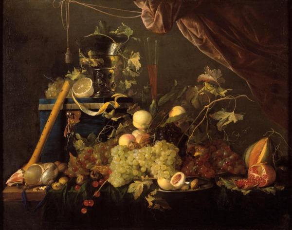 Fruit Still Life With Jewelry Box by Jan Davidsz De Heem Oil Painting Reproductions
