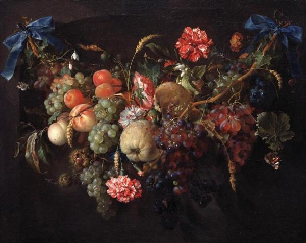 Garland With Fruits by Jan Davidsz De Heem