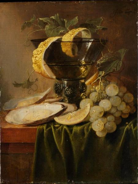 Still Life With A Glass And Oysters by Jan Davidsz De Heem