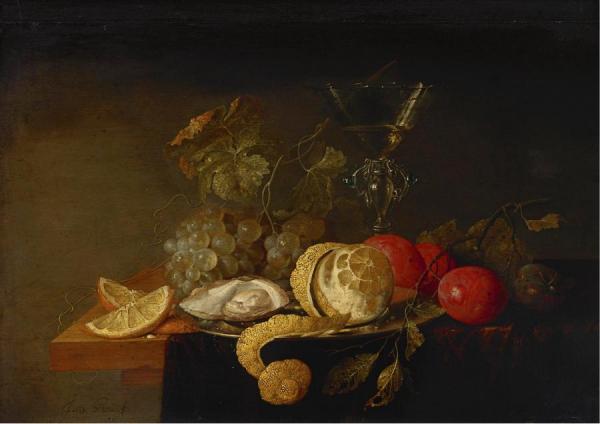 Jan Davidsz De Heem Still Life With A Peeled Lemon, Orange Slices, An Oyster, Plums, Etc.