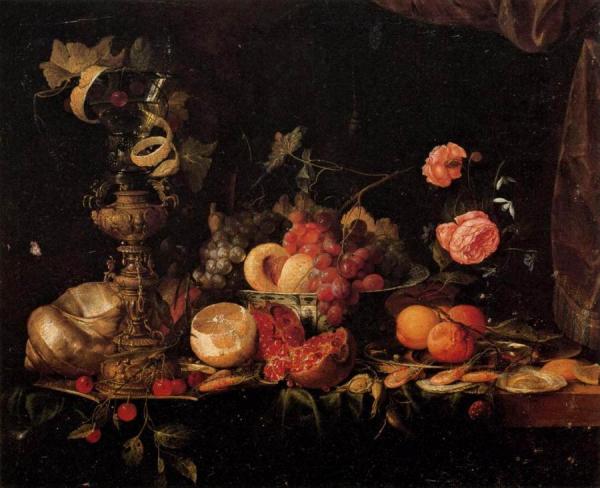 Still-life With Flowers And Fruit by Jan Davidsz De Heem