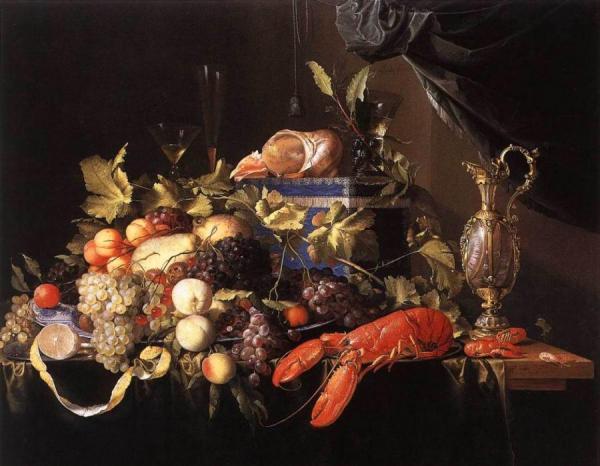 Jan Davidsz De Heem Still-life With Fruit And Lobster