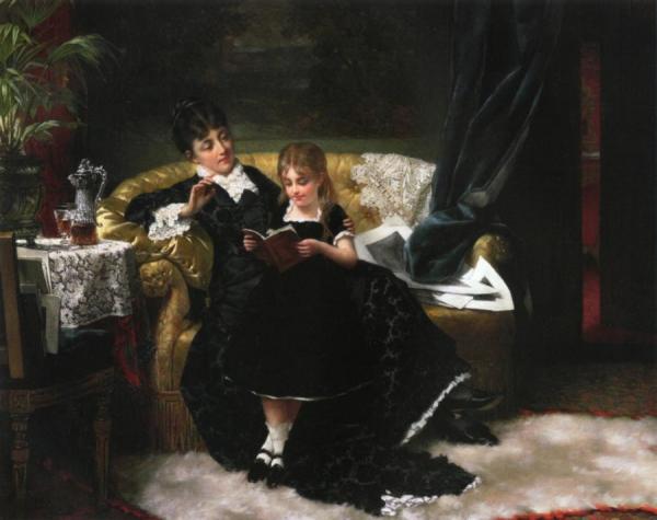 The Reading Lesson by Jan Frederik Pieter Portielje