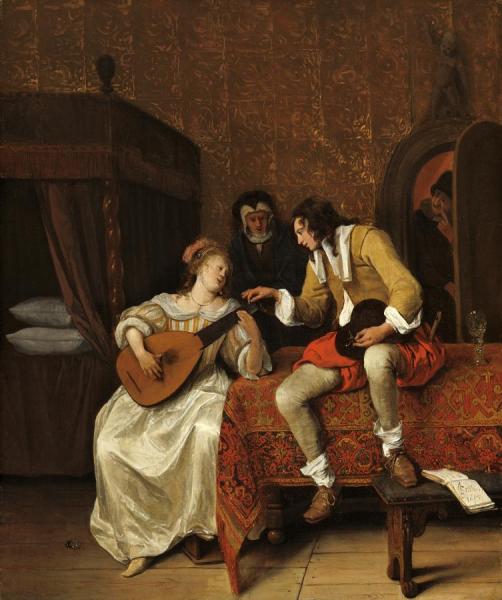 Ascagnes And Lucelle, The Music Lesson, 1667 by Jan Havicksz Steen