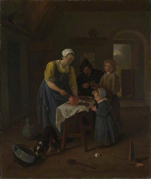 A Peasant Family At Meal-time, Grace Before Meat by Jan Havicksz Steen