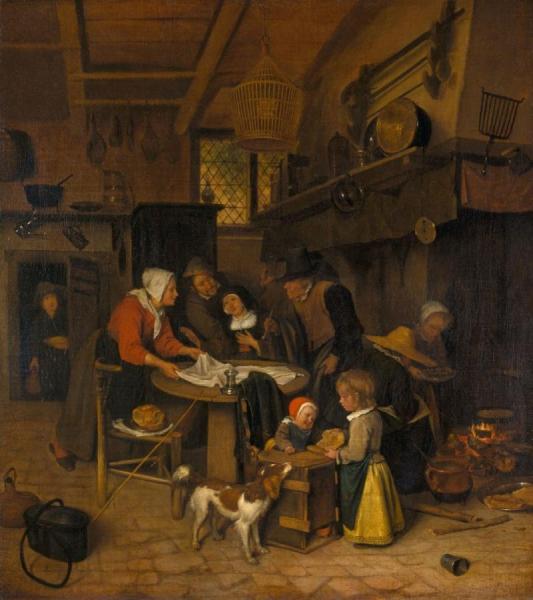 A Scene In A Peasant Kitchen With A Servant Laying The Cloth by Jan Havicksz Steen Oil Painting Reproductions