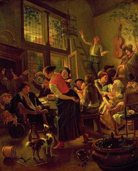 Family Meal by Jan Havicksz Steen Oil Painting Reproductions