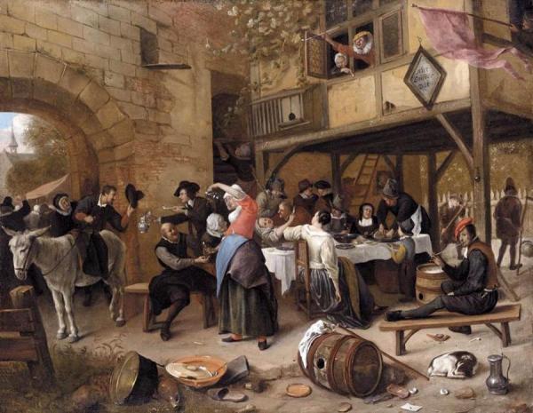 Feast Of The Chamber Of Rhetoricians Near A Town Gate by Jan Havicksz Steen