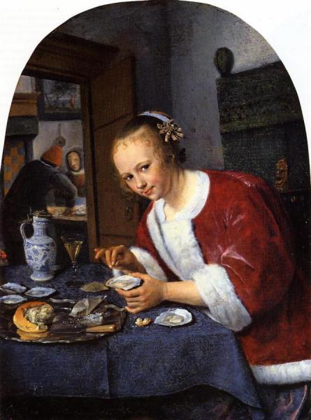 Girl Offering Oysters by Jan Havicksz Steen