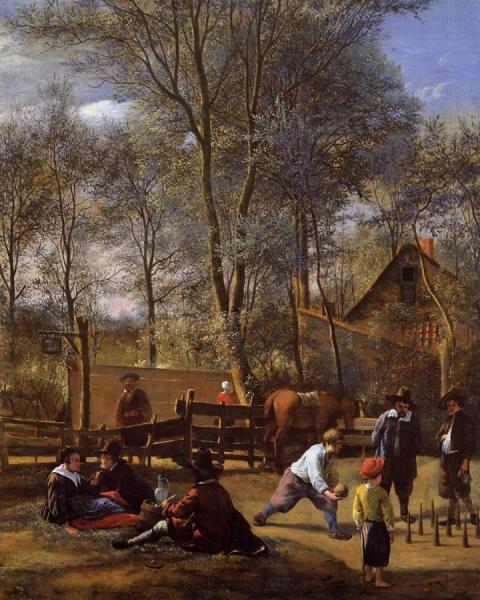 Skittle Players Outside An Inn by Jan Havicksz Steen