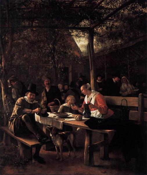 Tavern Garden by Jan Havicksz Steen Oil Painting Reproductions