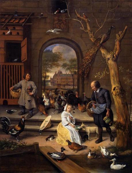 The Poultry Yard by Jan Havicksz Steen