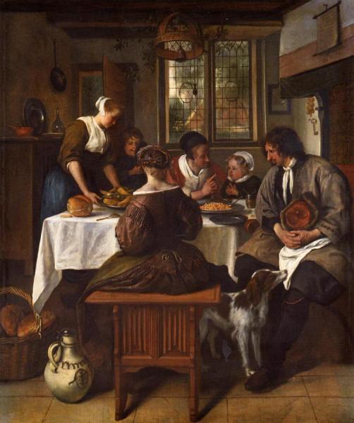 The Prayer Before The Meal by Jan Havicksz Steen Oil Painting Reproductions